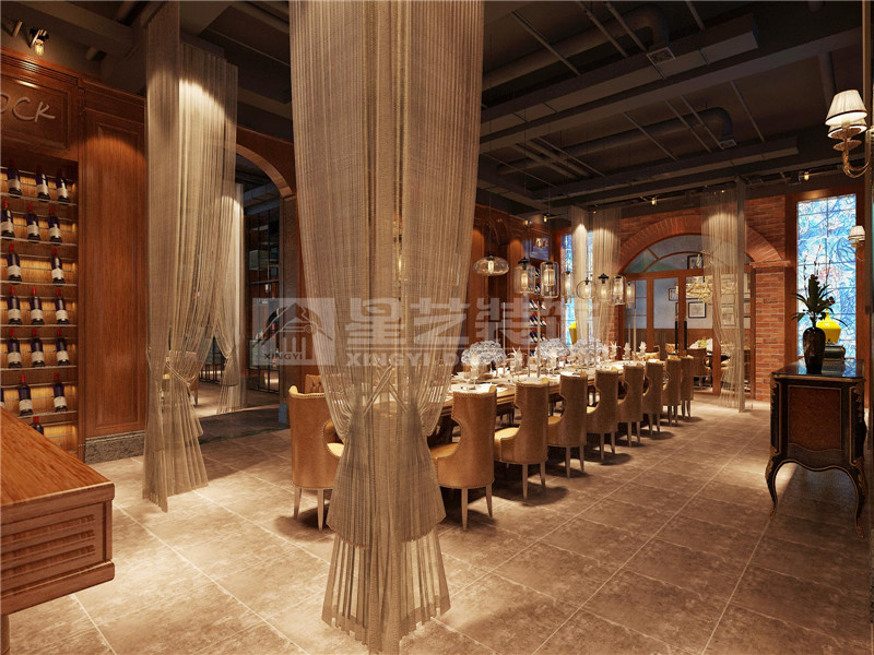 東盟慧谷西餐廳300平用餐區(qū)裝修設(shè)計效果圖